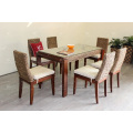 Classical Luxury Design Water Hyacinth Dining Set For Indoor Natural Wicker Furniture